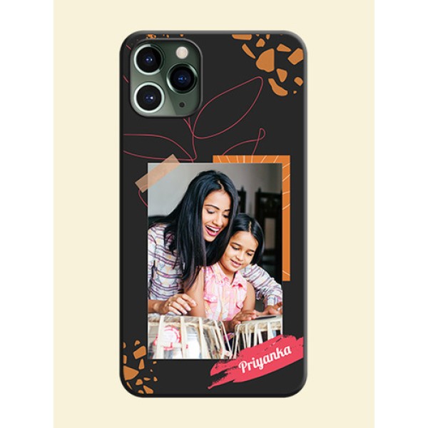 Orange Photo Frame on Space Black Custom Soft Matte Phone Back Cover - iPhone 11 Pro Orange Photo Frame on Space Black Custom Soft Matte Phone Back Cover - iPhone 11 Pro