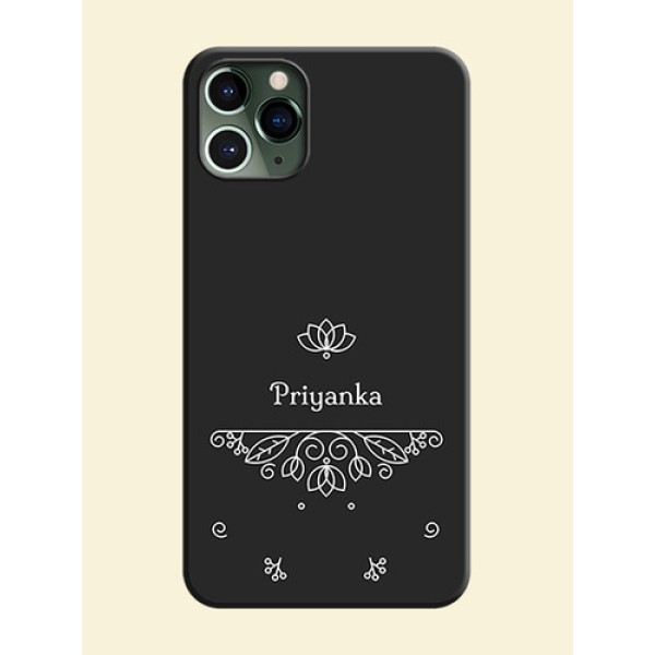 Lotus Garden Custom Text On Space Black Personalized Soft Matte Phone Covers -Apple Iphone 11 Pro Lotus Garden Custom Text On Space Black Personalized Soft Matte Phone Covers -Apple Iphone 11 Pro