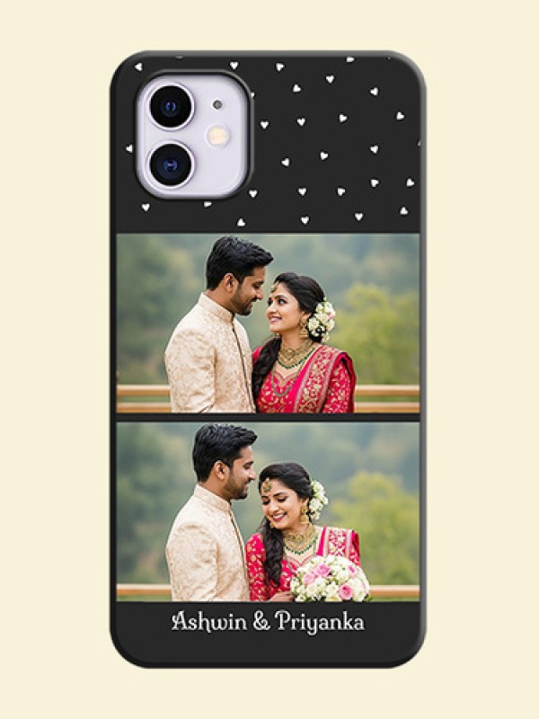 Miniature Love Symbols with Name on Space Black Custom Soft Matte Back Cover - iPhone 11