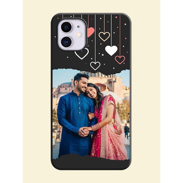 Love Hangings with Splash Wave Picture on Space Black Custom Soft Matte Phone Back Cover - iPhone 11 Love Hangings with Splash Wave Picture on Space Black Custom Soft Matte Phone Back Cover - iPhone 11