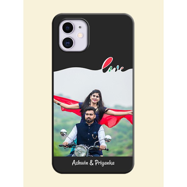Fall in Love Pattern with Picture - Photo on Space Black Soft Matte Mobile Case - iPhone 11 Fall in Love Pattern with Picture - Photo on Space Black Soft Matte Mobile Case - iPhone 11