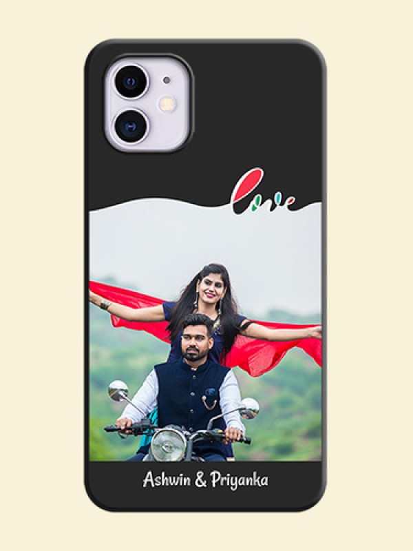 Fall in Love Pattern with Picture - Photo on Space Black Soft Matte Mobile Case - iPhone 11