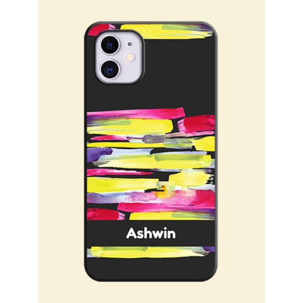 Brush Coloured on Space Black Personalized Soft Matte Phone Covers - iPhone 11 Brush Coloured on Space Black Personalized Soft Matte Phone Covers - iPhone 11