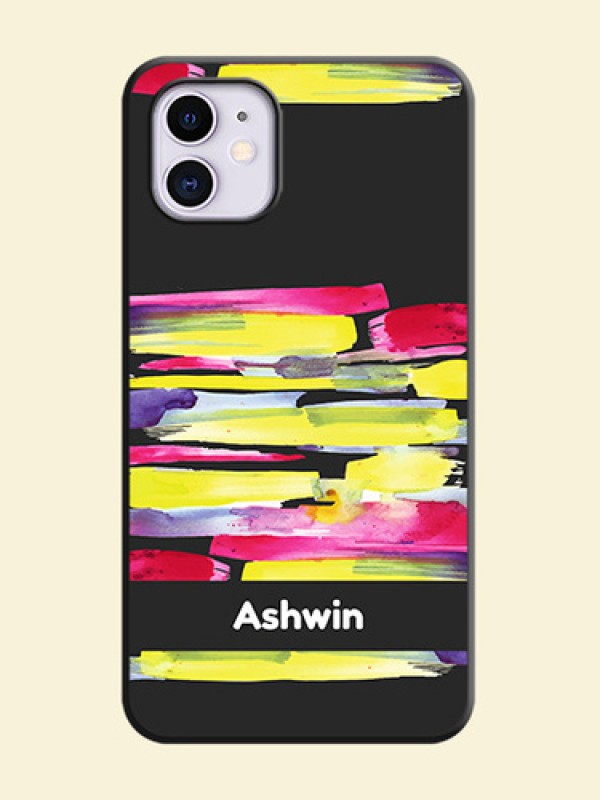 Brush Coloured on Space Black Personalized Soft Matte Phone Covers - iPhone 11