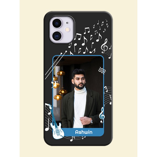 Musical Theme Design with Text - Photo on Space Black Soft Matte Mobile Case - iPhone 11 Musical Theme Design with Text - Photo on Space Black Soft Matte Mobile Case - iPhone 11