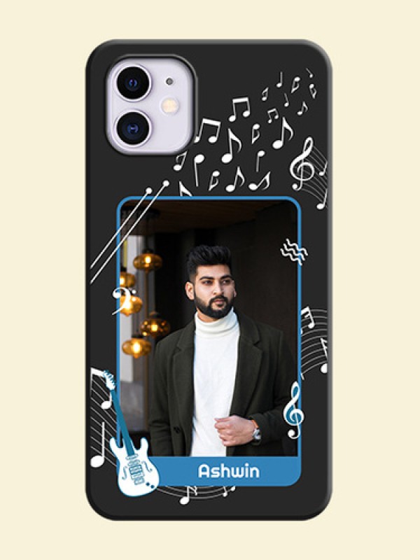 Musical Theme Design with Text - Photo on Space Black Soft Matte Mobile Case - iPhone 11