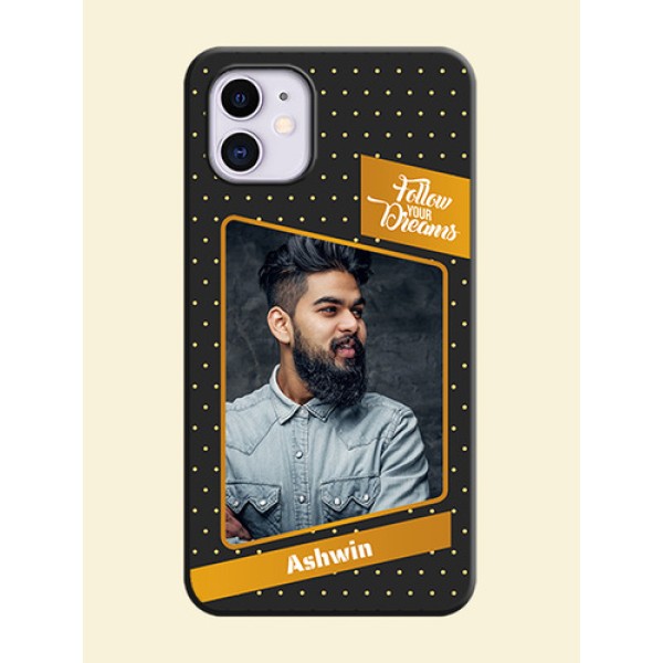 Follow Your Dreams with White Dots on Space Black Custom Soft Matte Phone Cases - iPhone 11 Follow Your Dreams with White Dots on Space Black Custom Soft Matte Phone Cases - iPhone 11