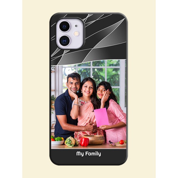 Mixed Wave Lines - Photo on Space Black Soft Matte Mobile Cover - iPhone 11 Mixed Wave Lines - Photo on Space Black Soft Matte Mobile Cover - iPhone 11