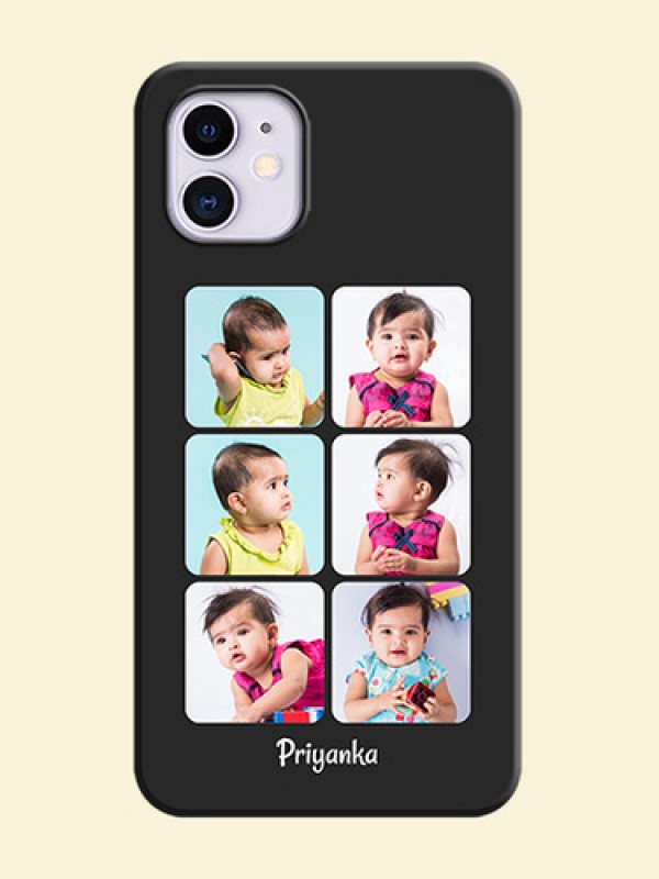 Floral Art with 6 Image Holder - Photo on Space Black Soft Matte Mobile Case - iPhone 11
