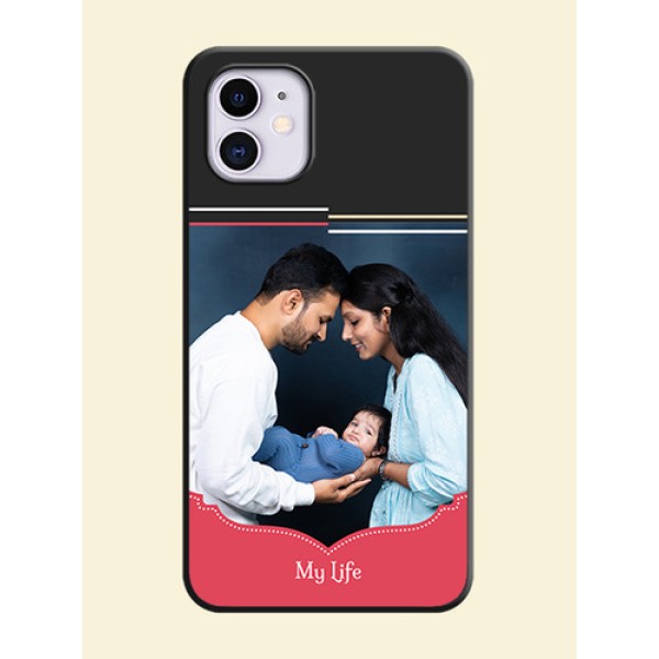 Classic Plain Design with Name - Photo on Space Black Soft Matte Phone Cover - iPhone 11