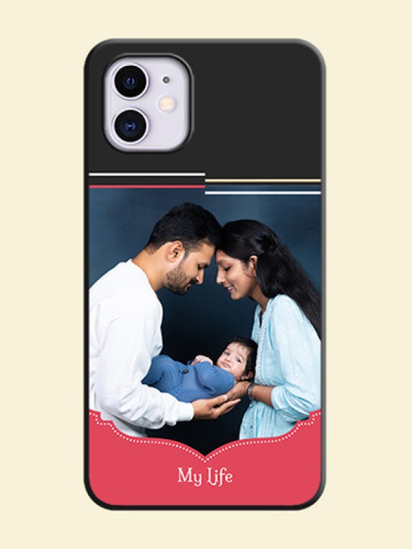 Classic Plain Design with Name - Photo on Space Black Soft Matte Phone Cover - iPhone 11
