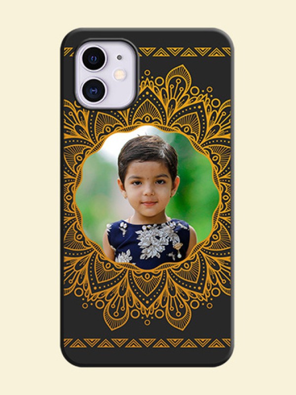 Round Image with Floral Design - Photo on Space Black Soft Matte Mobile Cover - iPhone 11