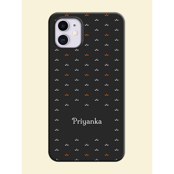 Simple Pattern With Custom Text On Space Black Personalized Soft Matte Phone Covers -Apple Iphone 11 Simple Pattern With Custom Text On Space Black Personalized Soft Matte Phone Covers -Apple Iphone 11