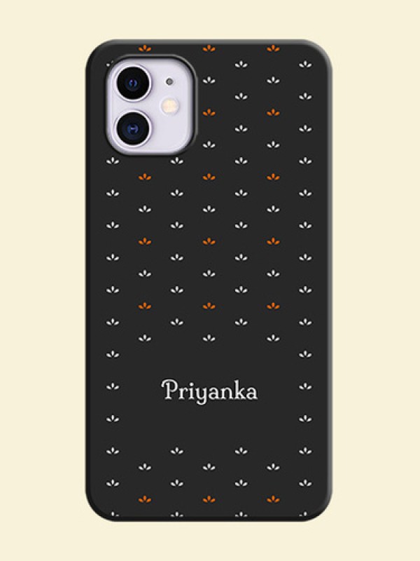 Simple Pattern With Custom Text On Space Black Personalized Soft Matte Phone Covers -Apple Iphone 11