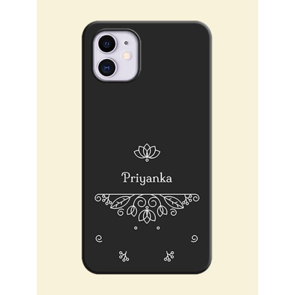 Lotus Garden Custom Text On Space Black Personalized Soft Matte Phone Covers -Apple Iphone 11 Lotus Garden Custom Text On Space Black Personalized Soft Matte Phone Covers -Apple Iphone 11
