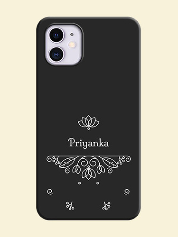 Lotus Garden Custom Text On Space Black Personalized Soft Matte Phone Covers -Apple Iphone 11