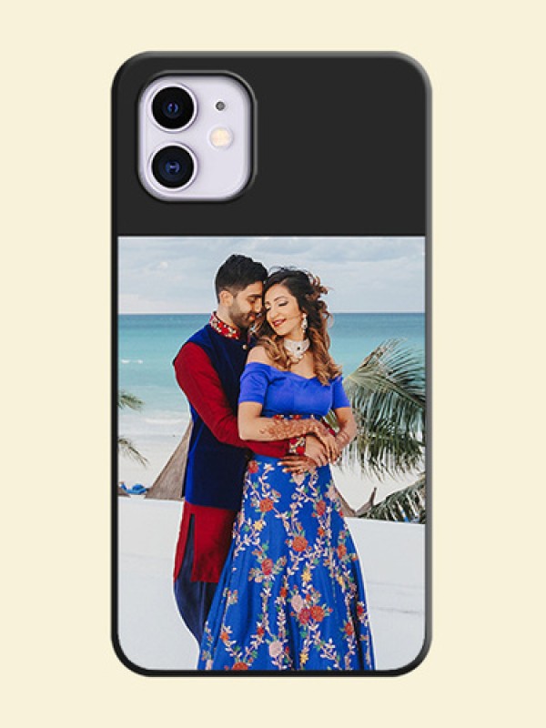 Image Upload With Space Black Color On Custom Soft Matte Mobile Back Cover - iPhone 11