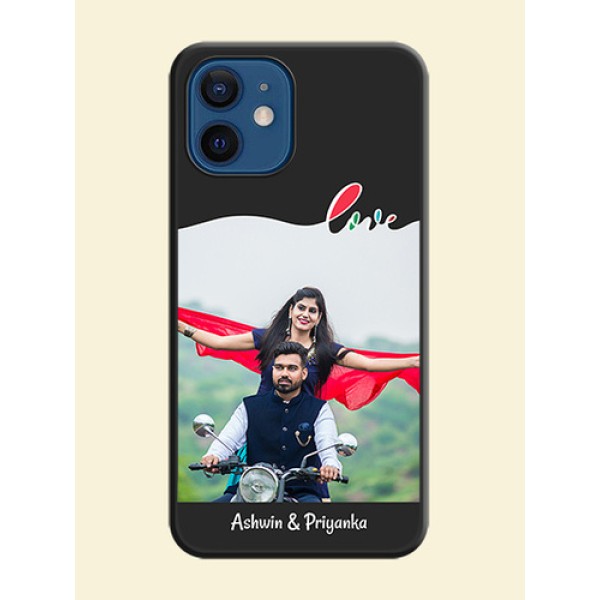 Fall in Love Pattern with Picture on Photo on Space Black Soft Matte Mobile Case - iPhone 12 Mini Fall in Love Pattern with Picture on Photo on Space Black Soft Matte Mobile Case - iPhone 12 Mini