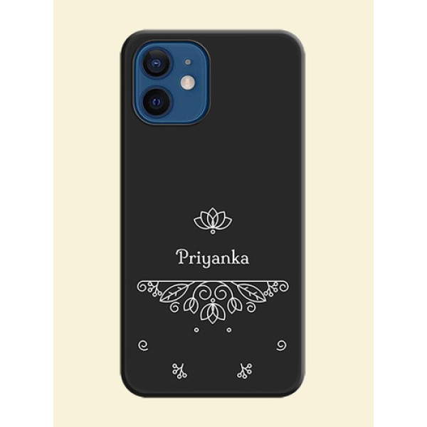 Lotus Garden Custom Text On Space Black Personalized Soft Matte Phone Covers -Apple Iphone 12 Mini Lotus Garden Custom Text On Space Black Personalized Soft Matte Phone Covers -Apple Iphone 12 Mini