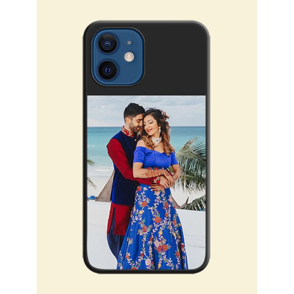 Image Upload With Space Black Color On Custom Soft Matte Mobile Back Cover - iPhone 12 Mini Image Upload With Space Black Color On Custom Soft Matte Mobile Back Cover - iPhone 12 Mini