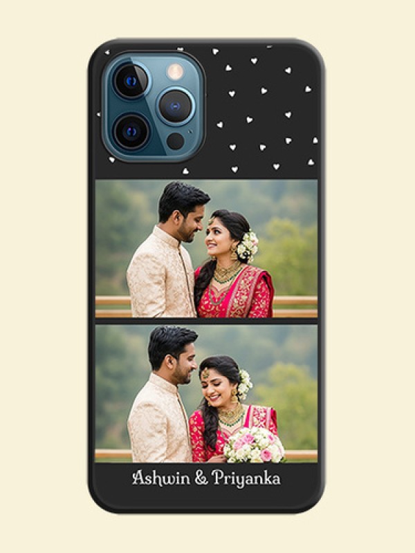 Miniature Love Symbols with Name on Space Black Custom Soft Matte Back Cover - iPhone 12 Pro Max
