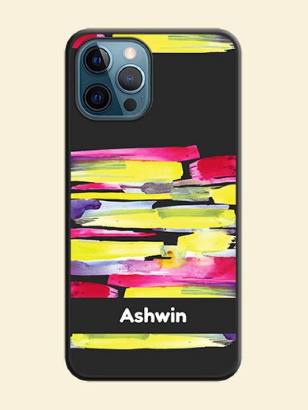 Brush Coloured on Space Black Personalized Soft Matte Phone Covers - iPhone 12 Pro Max