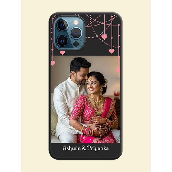 Pink Love Hangings with Text on Space Black Custom Soft Matte Back Cover - iPhone 12 Pro Max Pink Love Hangings with Text on Space Black Custom Soft Matte Back Cover - iPhone 12 Pro Max