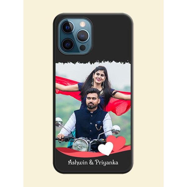 Pin Color Love Shaped Ribbon Design with Text on Space Black Custom Soft Matte Phone Back Cover - iPhone 12 Pro Max Pin Color Love Shaped Ribbon Design with Text on Space Black Custom Soft Matte Phone Back Cover - iPhone 12 Pro Max