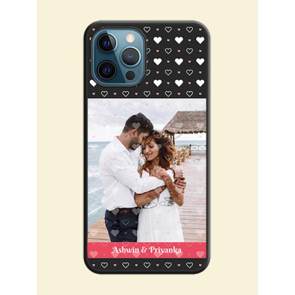 White Color Love Symbols with Text Design on Photo on Space Black Soft Matte Phone Cover - iPhone 12 Pro Max White Color Love Symbols with Text Design on Photo on Space Black Soft Matte Phone Cover - iPhone 12 Pro Max