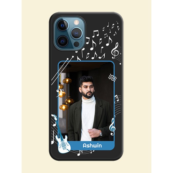 Musical Theme Design with Text on Photo on Space Black Soft Matte Mobile Case - iPhone 12 Pro Max Musical Theme Design with Text on Photo on Space Black Soft Matte Mobile Case - iPhone 12 Pro Max