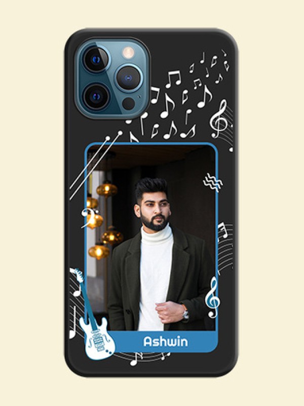 Musical Theme Design with Text on Photo on Space Black Soft Matte Mobile Case - iPhone 12 Pro Max