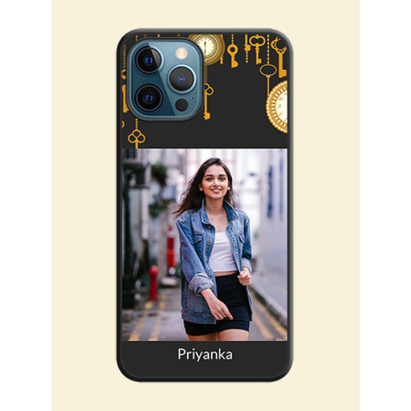 Decorative Design with Text on Space Black Custom Soft Matte Back Cover - iPhone 12 Pro Max Decorative Design with Text on Space Black Custom Soft Matte Back Cover - iPhone 12 Pro Max