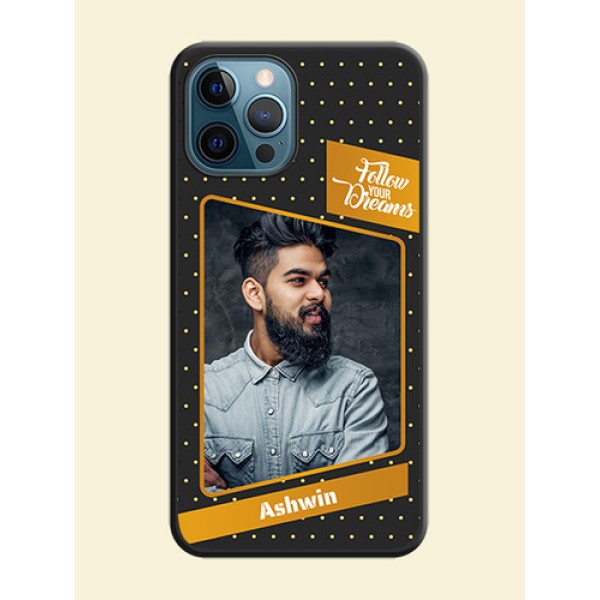 Follow Your Dreams with White Dots on Space Black Custom Soft Matte Phone Cases - iPhone 12 Pro Max Follow Your Dreams with White Dots on Space Black Custom Soft Matte Phone Cases - iPhone 12 Pro Max