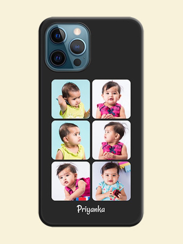 Floral Art with 6 Image Holder on Photo on Space Black Soft Matte Mobile Case - iPhone 12 Pro Max