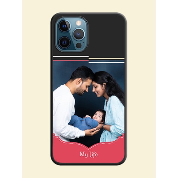 Classic Plain Design with Name on Photo on Space Black Soft Matte Phone Cover - iPhone 12 Pro Max Classic Plain Design with Name on Photo on Space Black Soft Matte Phone Cover - iPhone 12 Pro Max