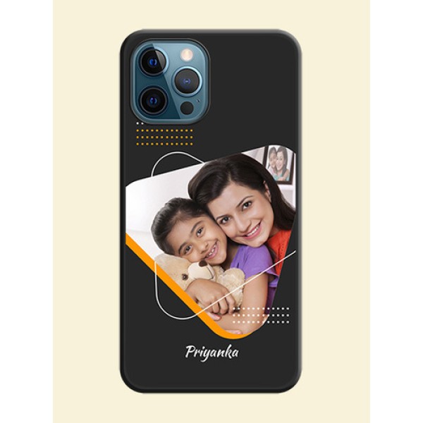 Yellow Triangle on Photo on Space Black Soft Matte Phone Cover - iPhone 12 Pro Max Yellow Triangle on Photo on Space Black Soft Matte Phone Cover - iPhone 12 Pro Max