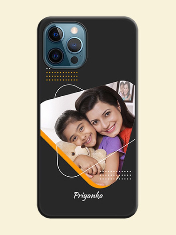 Yellow Triangle on Photo on Space Black Soft Matte Phone Cover - iPhone 12 Pro Max