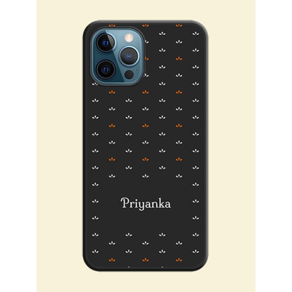 Simple Pattern With Custom Text On Space Black Personalized Soft Matte Phone Covers -Apple Iphone 12 Pro Max Simple Pattern With Custom Text On Space Black Personalized Soft Matte Phone Covers -Apple Iphone 12 Pro Max