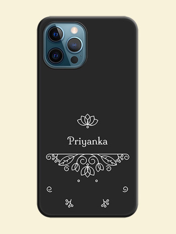 Lotus Garden Custom Text On Space Black Personalized Soft Matte Phone Covers -Apple Iphone 12 Pro Max