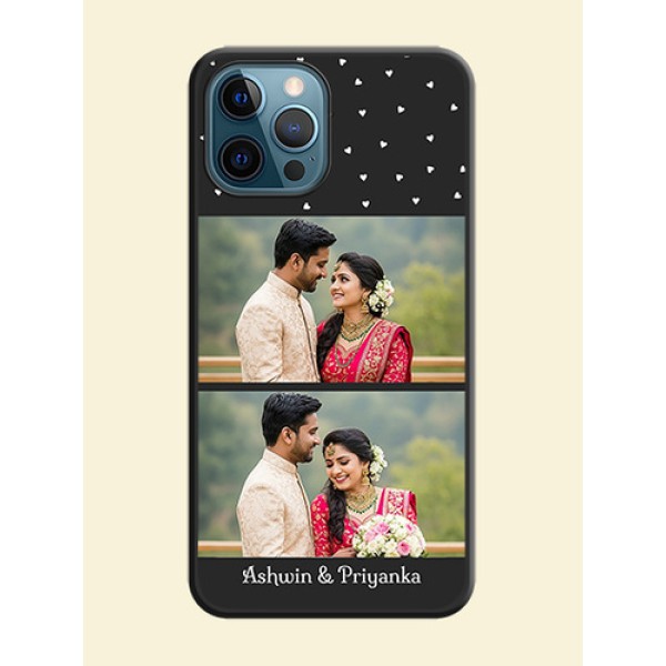 Miniature Love Symbols with Name on Space Black Custom Soft Matte Back Cover - iPhone 12 Pro Miniature Love Symbols with Name on Space Black Custom Soft Matte Back Cover - iPhone 12 Pro