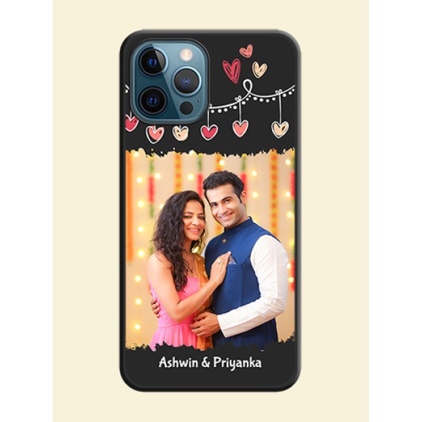 Pink Love Hangings with Name on Space Black Custom Soft Matte Phone Cases - iPhone 12 Pro Pink Love Hangings with Name on Space Black Custom Soft Matte Phone Cases - iPhone 12 Pro