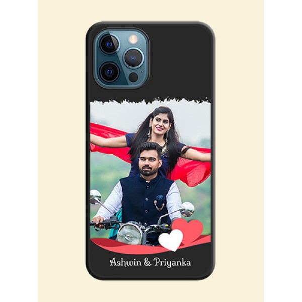 Pin Color Love Shaped Ribbon Design with Text on Space Black Custom Soft Matte Phone Back Cover - iPhone 12 Pro Pin Color Love Shaped Ribbon Design with Text on Space Black Custom Soft Matte Phone Back Cover - iPhone 12 Pro