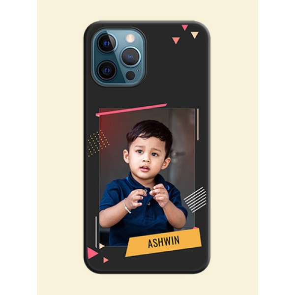 Photo Frame with Triangle Small Dots on Photo on Space Black Soft Matte Back Cover - iPhone 12 Pro Photo Frame with Triangle Small Dots on Photo on Space Black Soft Matte Back Cover - iPhone 12 Pro