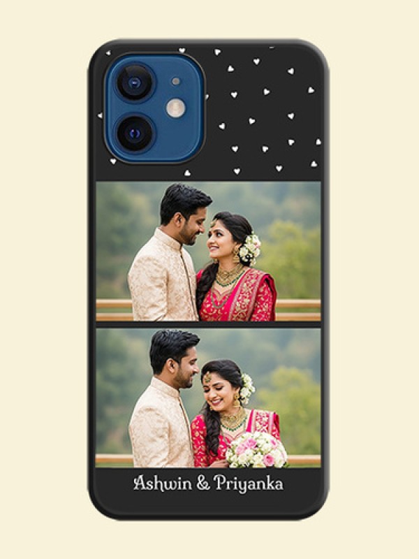 Miniature Love Symbols with Name on Space Black Custom Soft Matte Back Cover - iPhone 12