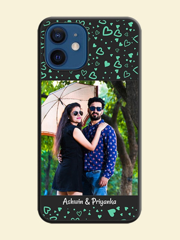 Sea Green Indefinite Love Pattern on Photo on Space Black Soft Matte Mobile Cover - iPhone 12