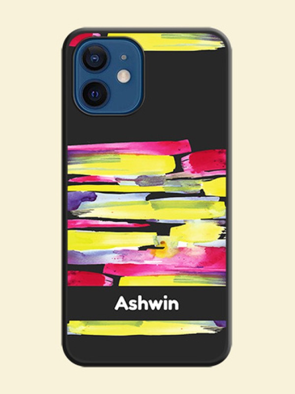 Brush Coloured on Space Black Personalized Soft Matte Phone Covers - iPhone 12