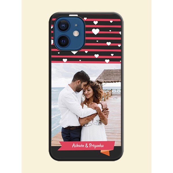 White Color Love Symbols with Pink Lines Pattern on Space Black Custom Soft Matte Phone Cases - iPhone 12 White Color Love Symbols with Pink Lines Pattern on Space Black Custom Soft Matte Phone Cases - iPhone 12