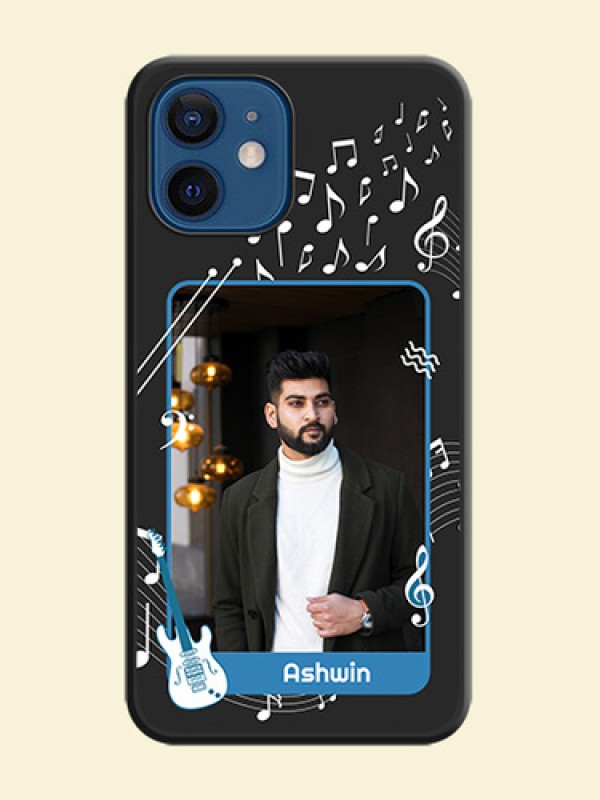 Musical Theme Design with Text on Photo on Space Black Soft Matte Mobile Case - iPhone 12