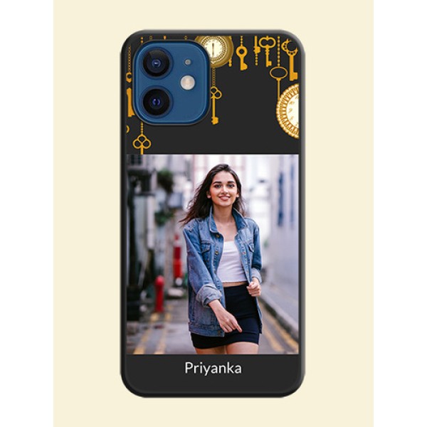 Decorative Design with Text on Space Black Custom Soft Matte Back Cover - iPhone 12 Decorative Design with Text on Space Black Custom Soft Matte Back Cover - iPhone 12