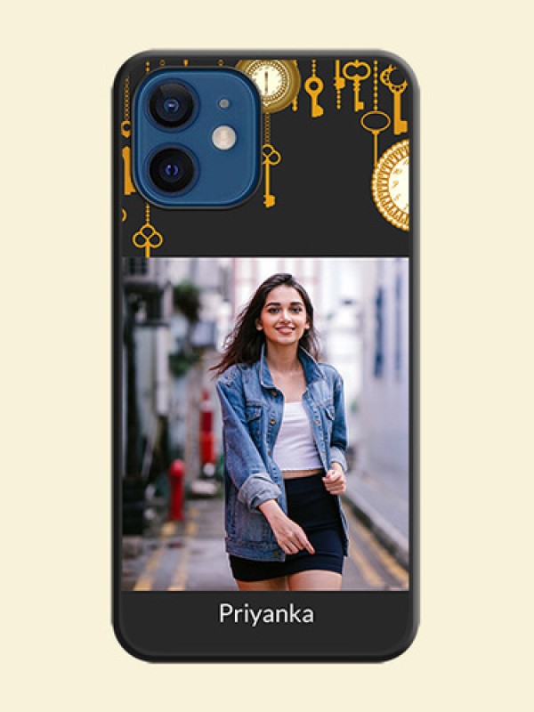 Decorative Design with Text on Space Black Custom Soft Matte Back Cover - iPhone 12